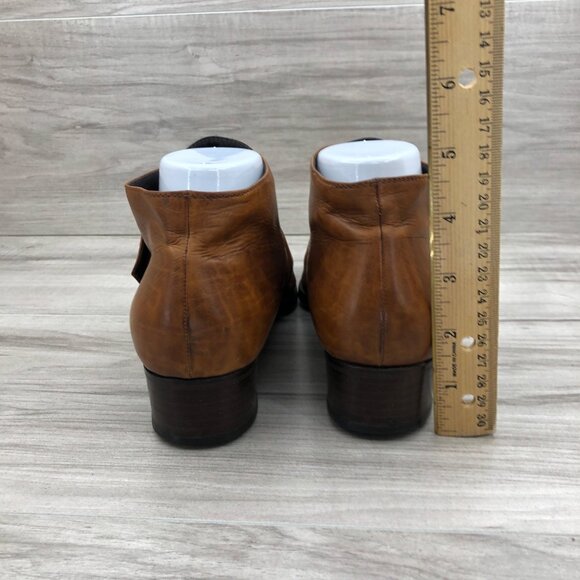 A. Testoni Ankle Boots Women's EU 39 Brown Leather Monk Strap Vintage Booties - Picture 8 of 11